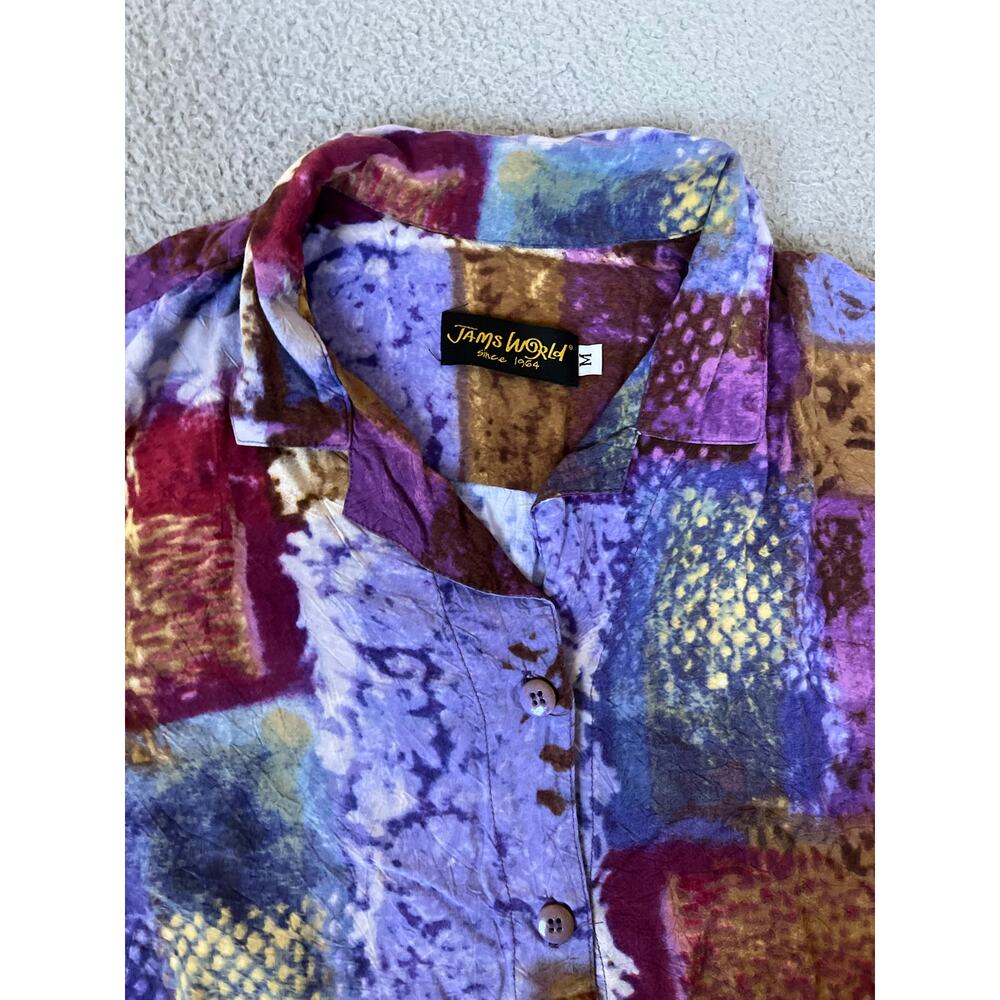 Jams World Button Top Medium Patchwork Crop Boxy … - image 2